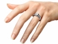 Womans Diamond engagement ring on finger SAW29 