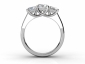 princess cut diamond trilogy rings MP62 through finger view 