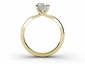 gold solitaire rings SYP47 through finger view 