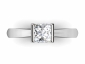 Platinum ring half rub over setting princess cut diamond solitaire SPAP33 birds eye view 