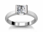 Platinum ring half rub over setting princess cut diamond solitaire SPAP33 raised view 