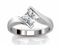 princess cut diamond solitaire ring twist band SPAP35 raised view 
