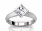 bezel set solitaire diamond princess cut ring SPAP41 raised view 