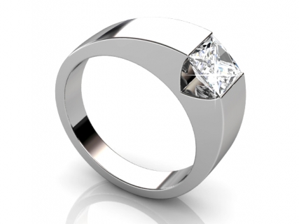 Wide Band diamond solitaire ring SPAP50 proflie image