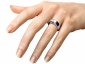 Wide Band diamond solitaire ring SPAP50 on finger image 