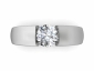 Tension set diamond wide band solitaire ring SPAR26 birds eye view 