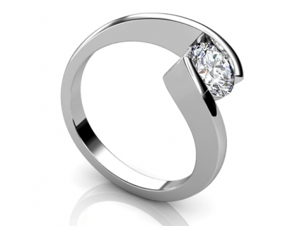 diamond solitaire twist ring SPAR66 profile view 