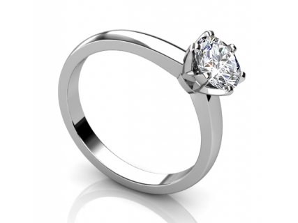 solitarie ring 6 claw SPAR70 profile view 