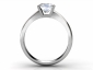 solitaire ring platinum princess SPP33  through finger  view