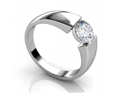 tension set engagement ring SPR26 profile view 