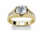 Yellow Gold SAY29 Ring Round Diamonds raised view