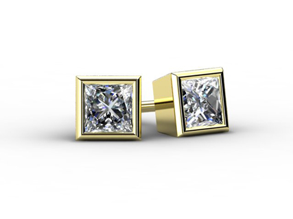 Yellow Gold 1.00ct EPBY06 earrings front view